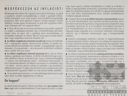 THM-PLA-2017.1.64b - SZDSZ election flyer, 1990