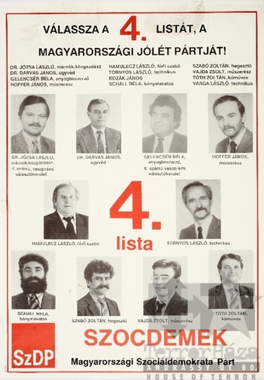 THM-PLA-2019.8.21 - SZDP election poster, 1990